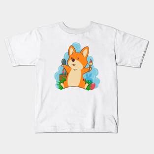 Corgi painting Easter eggs on Easter - Corgi Easter Kids T-Shirt